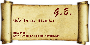 Gábris Bianka névjegykártya